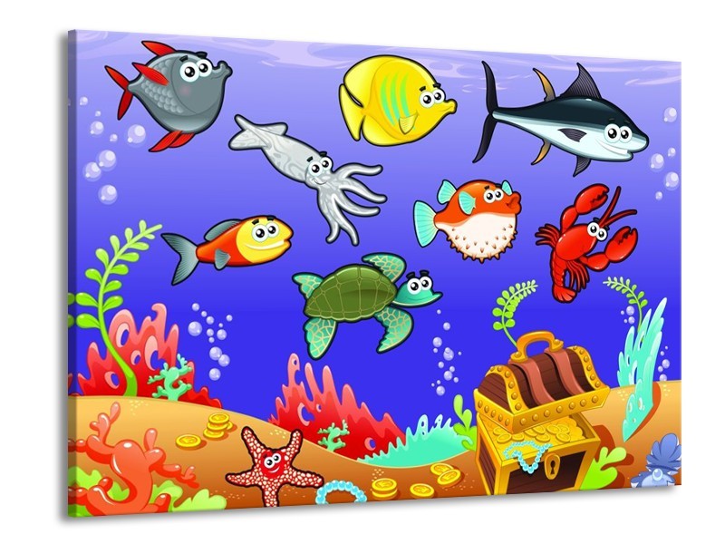 Canvas schilderij Sprookje | Groen, Blauw, Paars | 100x70cm 1Luik