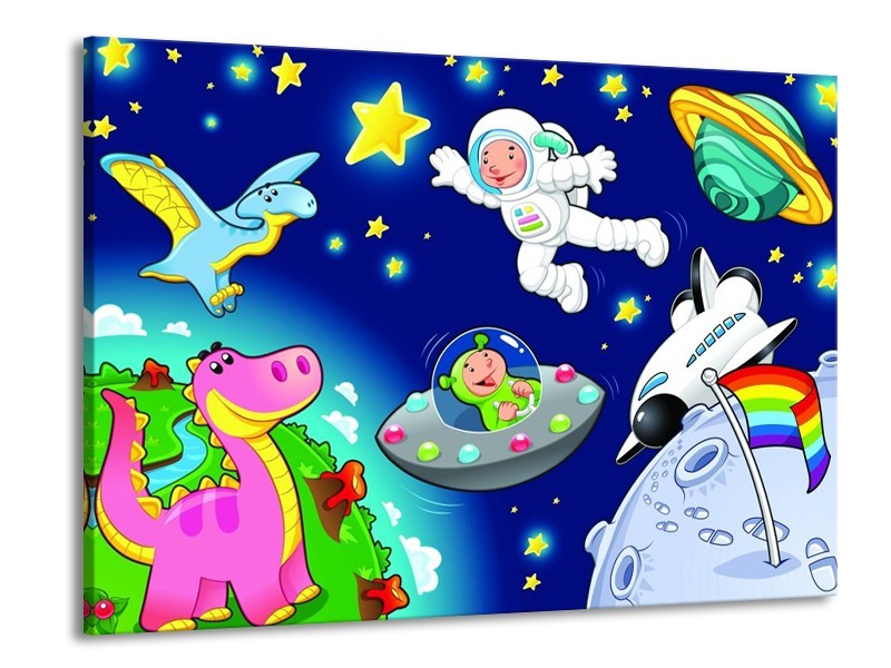 Canvas schilderij Sprookje | Groen, Blauw, Paars | 100x70cm 1Luik