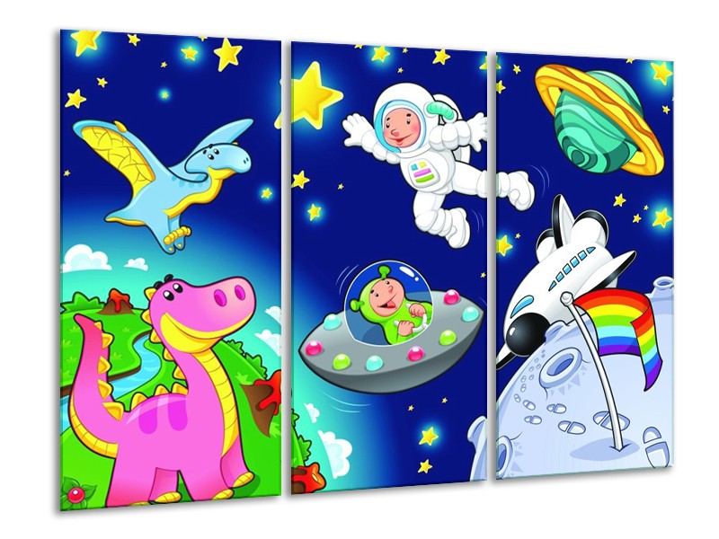 Glas schilderij Sprookje | Groen, Blauw, Paars | 120x80cm 3Luik