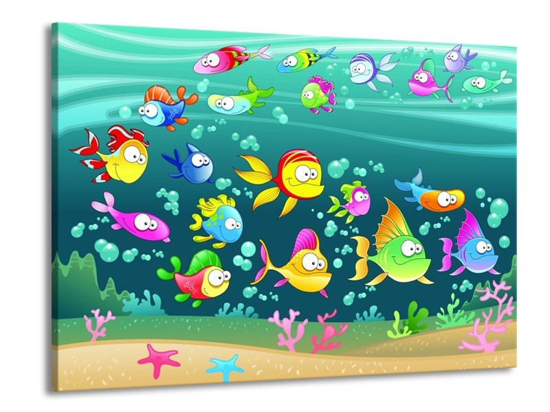 Canvas schilderij Sprookje | Groen, Blauw, Paars | 100x70cm 1Luik