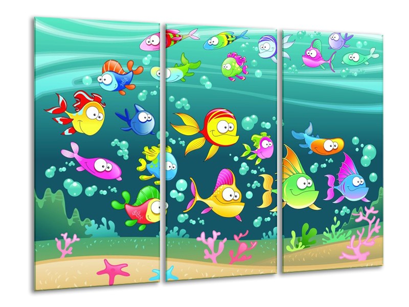 Glas schilderij Sprookje | Groen, Blauw, Paars | 120x80cm 3Luik