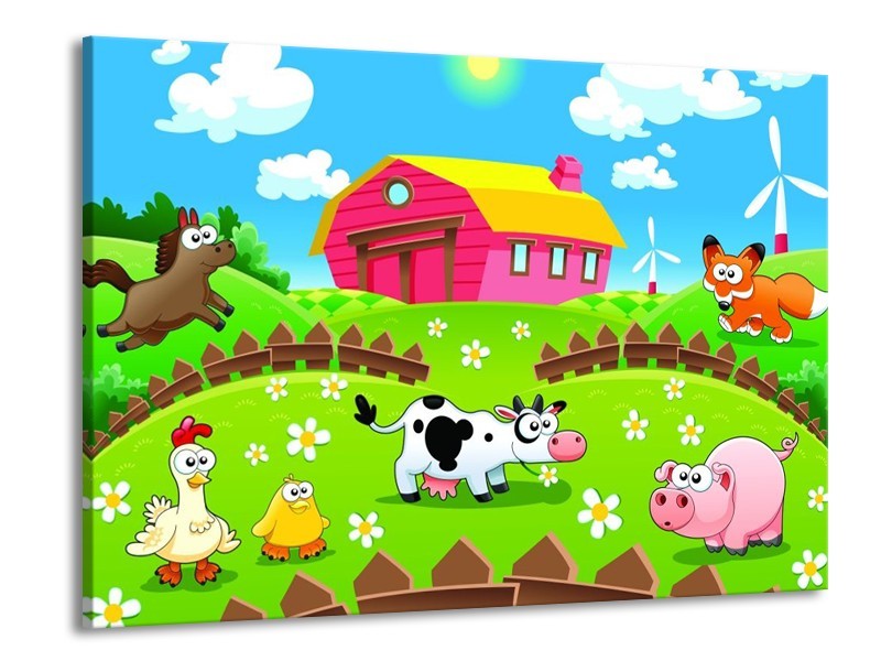 Canvas schilderij Sprookje | Groen, Blauw, Paars | 100x70cm 1Luik