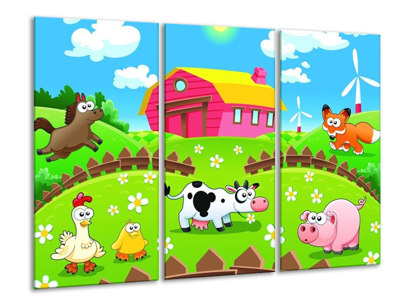 Glas schilderij Sprookje | Groen, Blauw, Paars | 120x80cm 3Luik