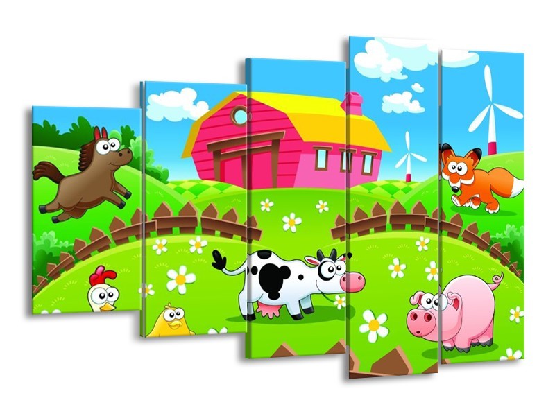 Glas schilderij Sprookje | Groen, Blauw, Paars | 150x100cm 5Luik