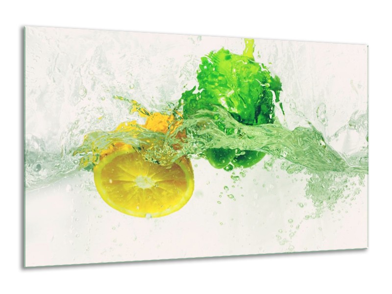 Canvas schilderij Keuken | Groen, Geel, Wit | 120x70cm 1Luik