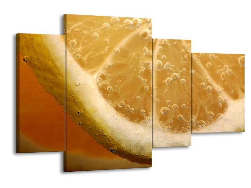 Canvas schilderij Keuken | Geel, Oranje, Bruin | 120x75cm 4Luik