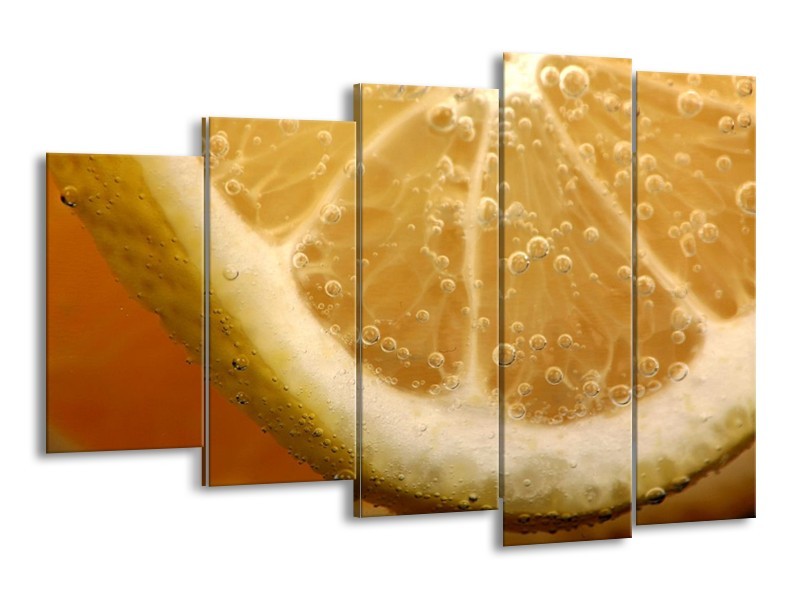 Canvas schilderij Keuken | Geel, Oranje, Bruin | 150x100cm 5Luik