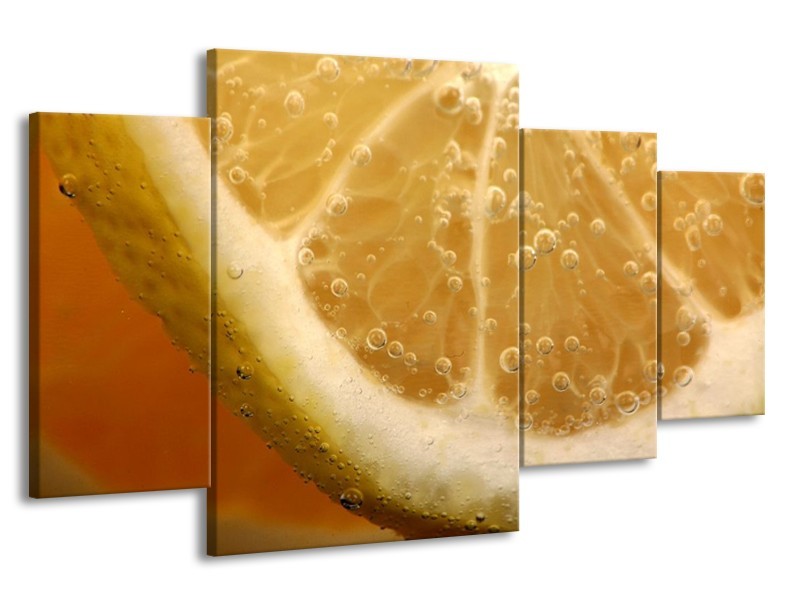 Canvas schilderij Keuken | Geel, Oranje, Bruin | 160x90cm 4Luik