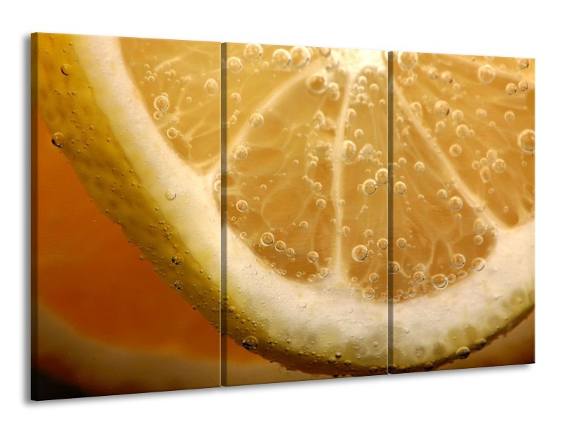 Canvas schilderij Keuken | Geel, Oranje, Bruin | 165x100cm 3Luik
