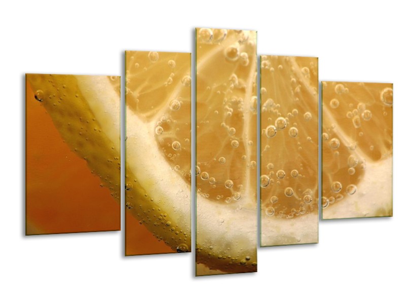 Canvas schilderij Keuken | Geel, Oranje, Bruin | 170x100cm 5Luik