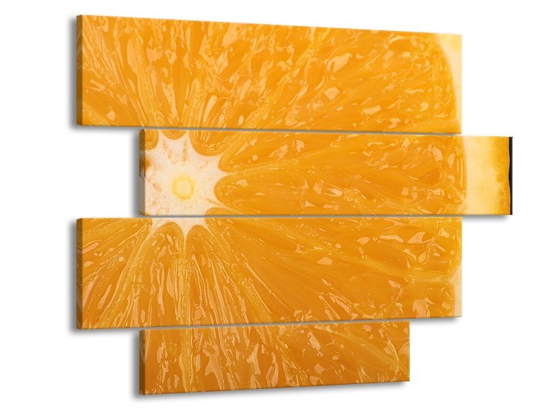 Canvas schilderij Keuken | Geel, Oranje, Bruin | 115x85cm 4Luik