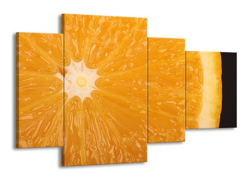Canvas schilderij Keuken | Geel, Oranje, Bruin | 120x75cm 4Luik