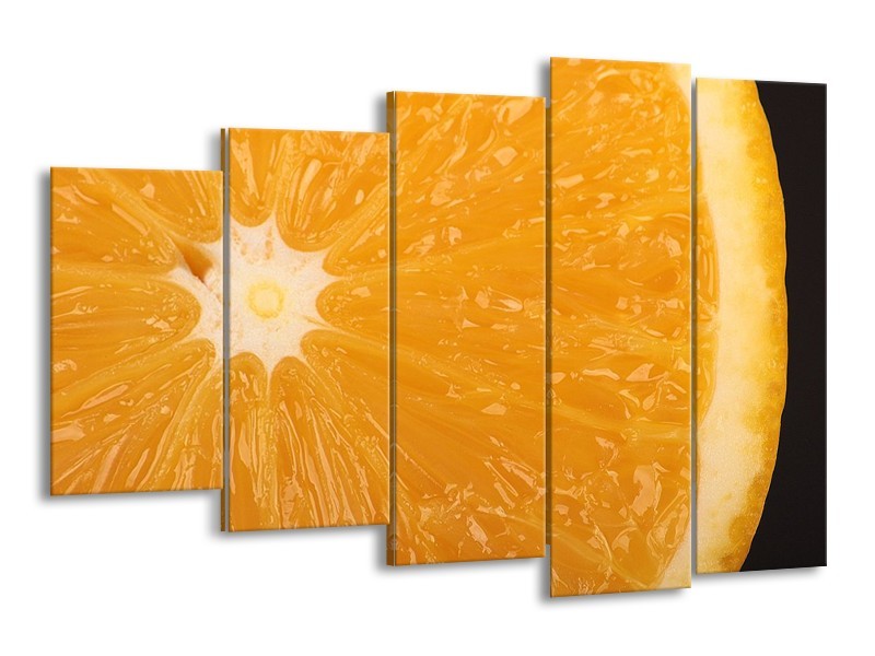 Canvas schilderij Keuken | Geel, Oranje, Bruin | 150x100cm 5Luik