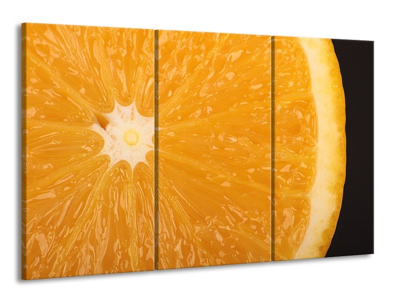 Canvas schilderij Keuken | Geel, Oranje, Bruin | 165x100cm 3Luik