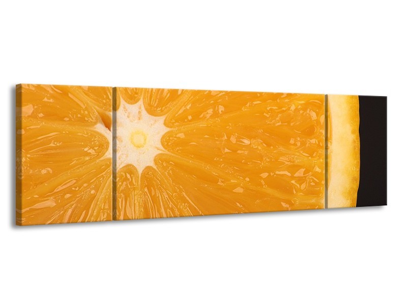 Canvas schilderij Keuken | Geel, Oranje, Bruin | 170x50cm 3Luik