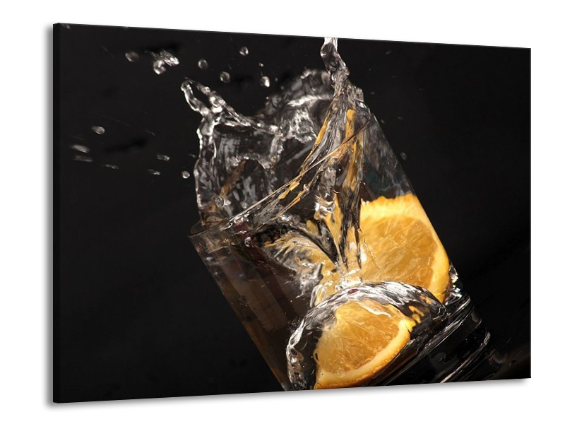 Canvas schilderij Keuken | Geel, Wit, Zwart | 100x70cm 1Luik