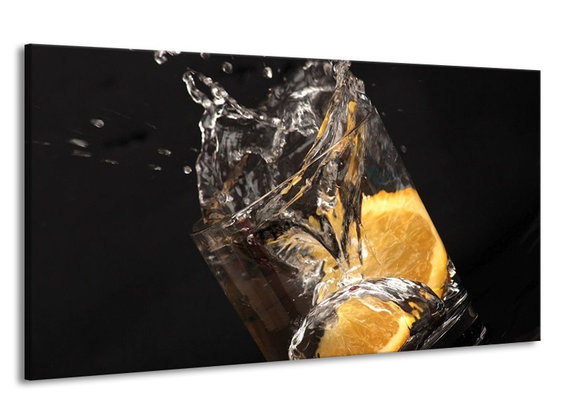 Canvas schilderij Keuken | Geel, Wit, Zwart | 190x100cm 1Luik
