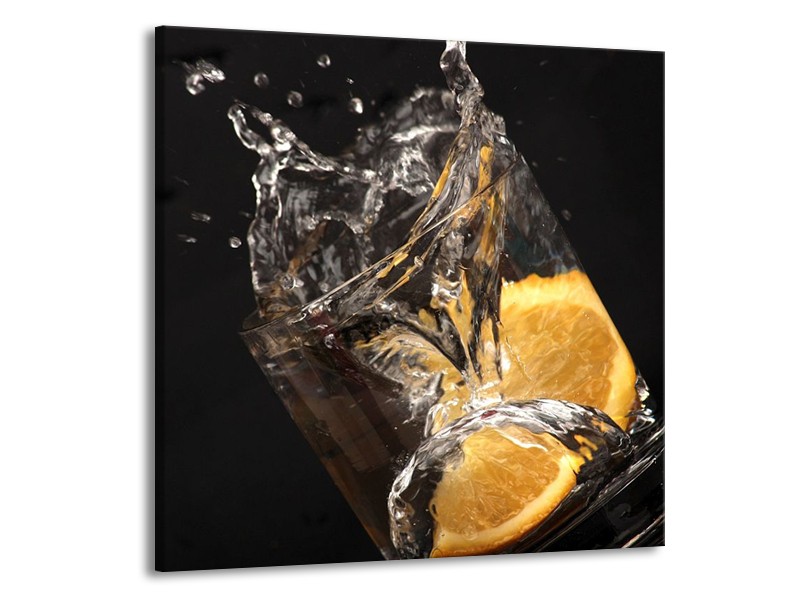 Canvas schilderij Keuken | Geel, Wit, Zwart | 70x70cm 1Luik
