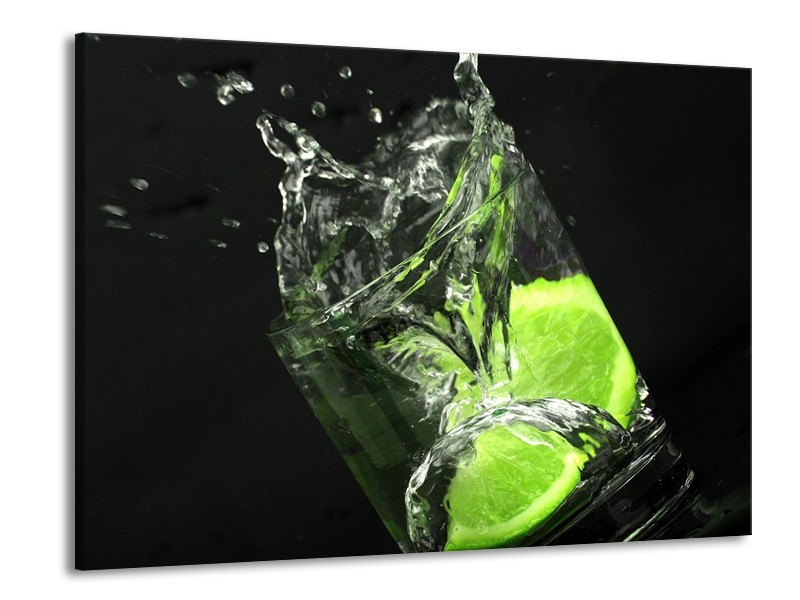 Canvas schilderij Keuken | Groen, Wit, Zwart | 100x70cm 1Luik