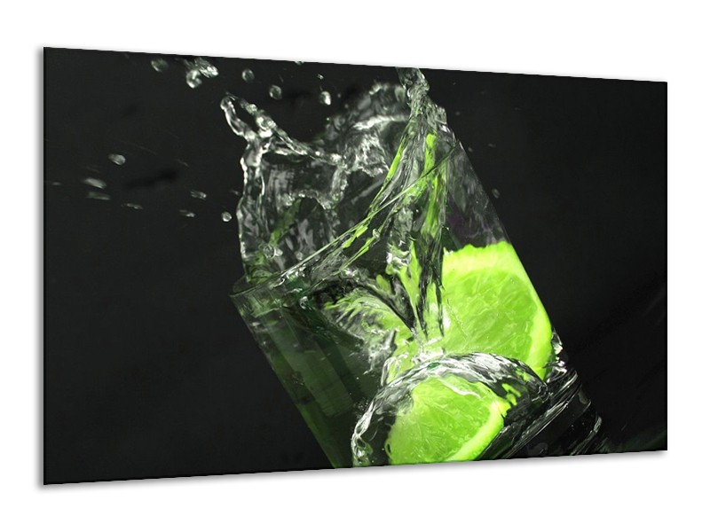 Canvas schilderij Keuken | Groen, Wit, Zwart | 120x70cm 1Luik