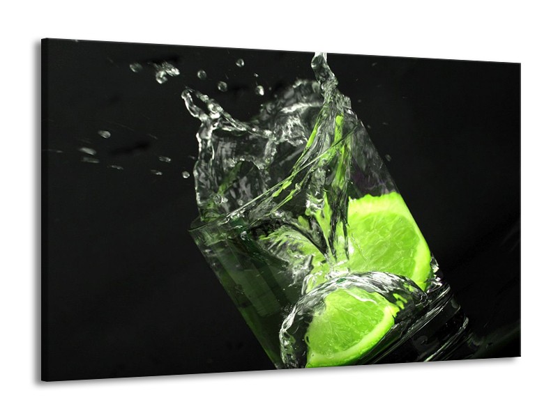 Canvas schilderij Keuken | Groen, Wit, Zwart | 140x90cm 1Luik