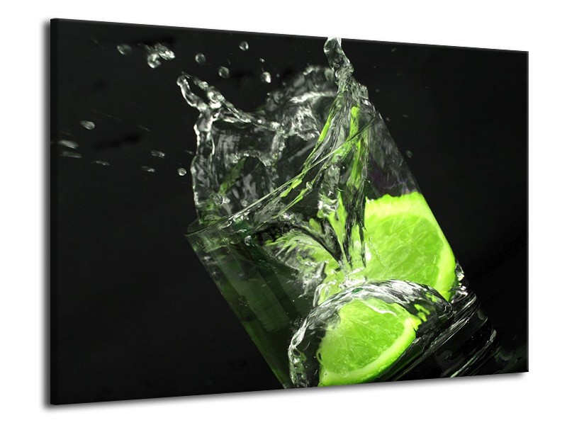 Canvas schilderij Keuken | Groen, Wit, Zwart | 70x50cm 1Luik