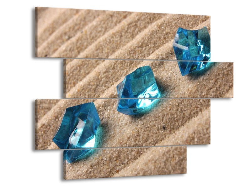 Canvas schilderij Spa | Blauw, Bruin | 115x85cm 4Luik