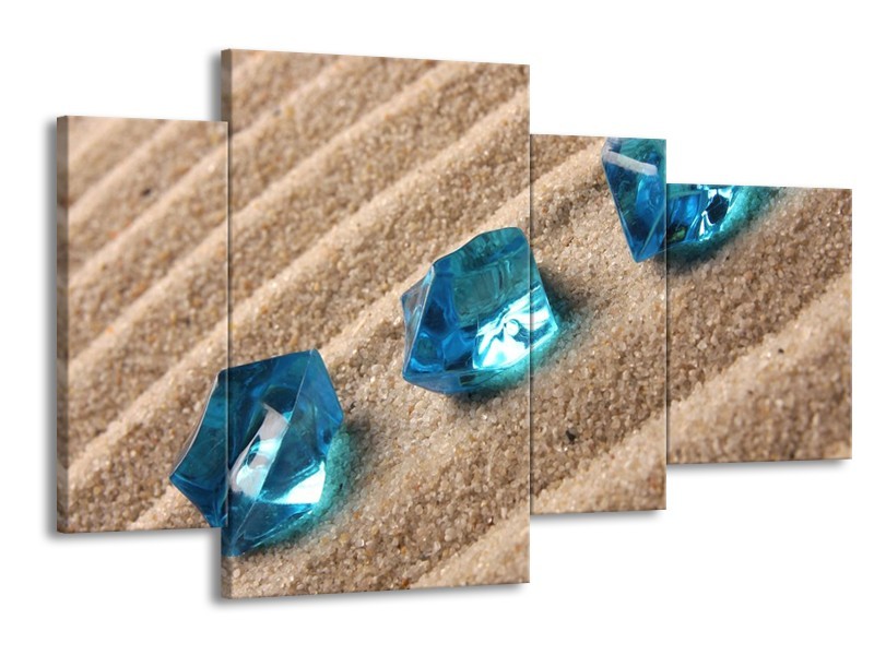 Canvas schilderij Spa | Blauw, Bruin | 120x75cm 4Luik