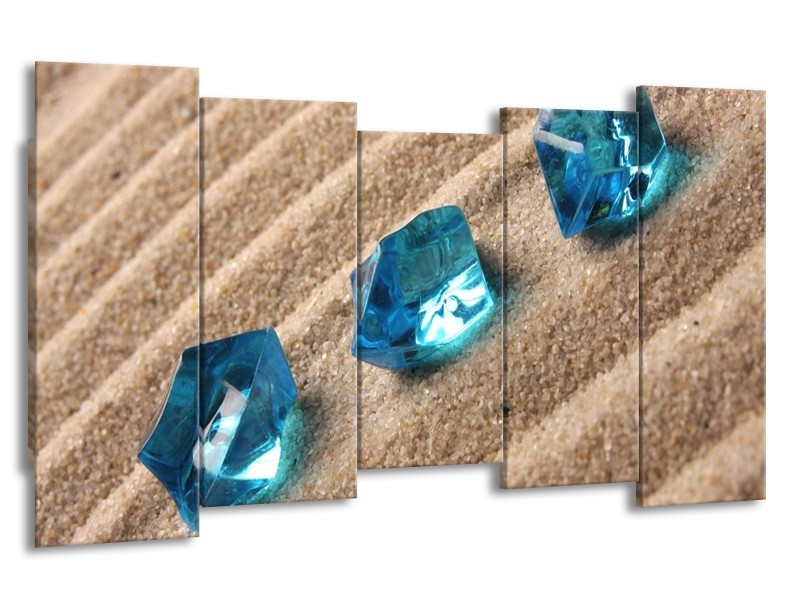 Canvas schilderij Spa | Blauw, Bruin | 150x80cm 5Luik