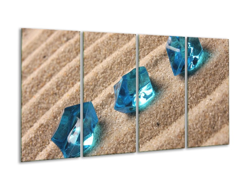 Canvas schilderij Spa | Blauw, Bruin | 160x80cm 4Luik