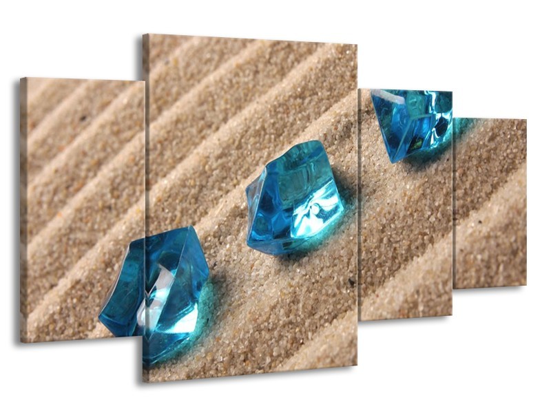 Canvas schilderij Spa | Blauw, Bruin | 160x90cm 4Luik