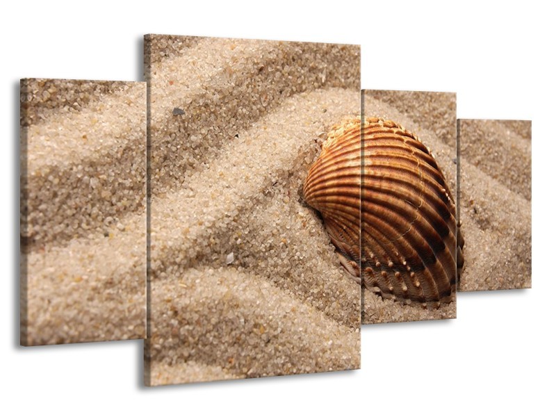 Canvas schilderij Zand | Bruin | 160x90cm 4Luik