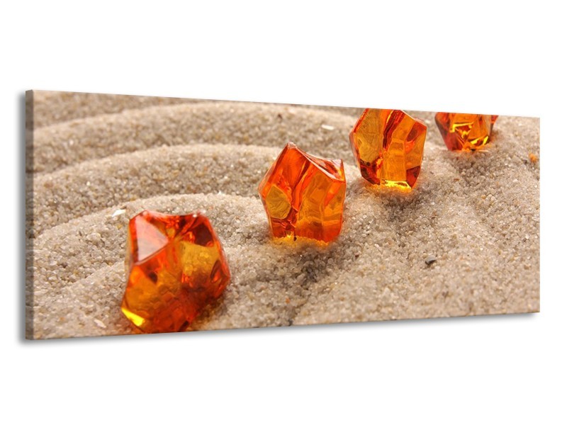 Canvas schilderij Zand | Bruin, Geel, Oranje | 145x58cm 1Luik
