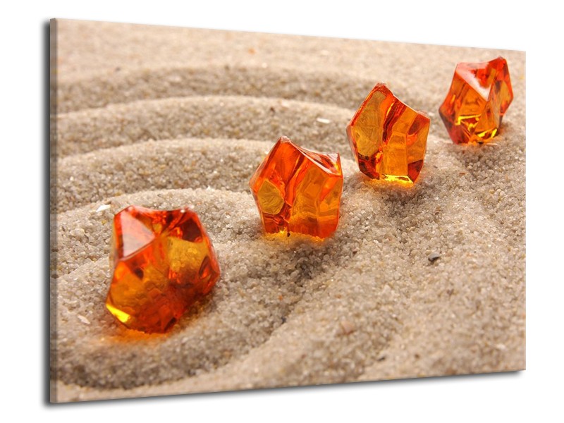 Canvas schilderij Zand | Bruin, Geel, Oranje | 70x50cm 1Luik