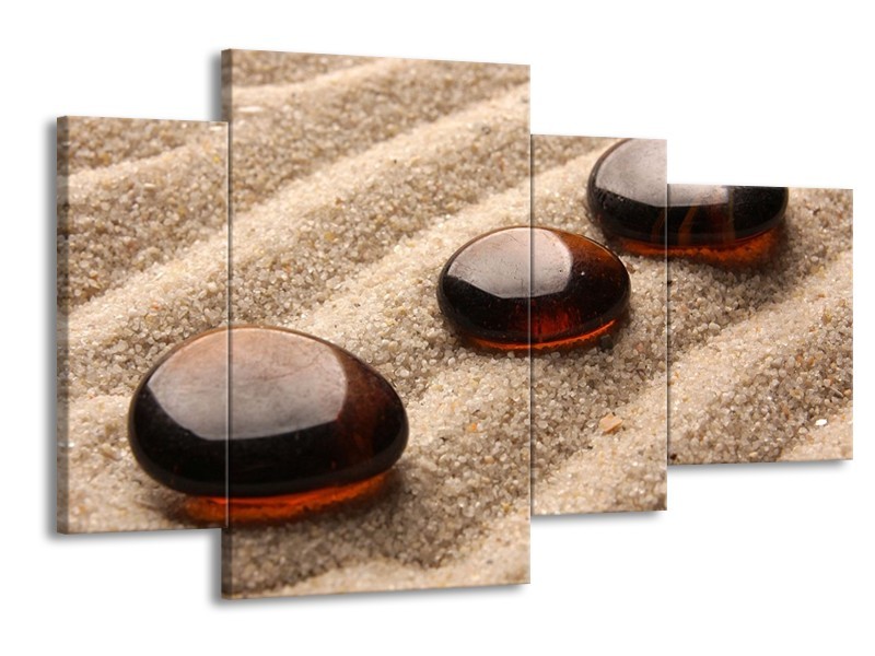 Canvas schilderij Zand | Bruin | 120x75cm 4Luik