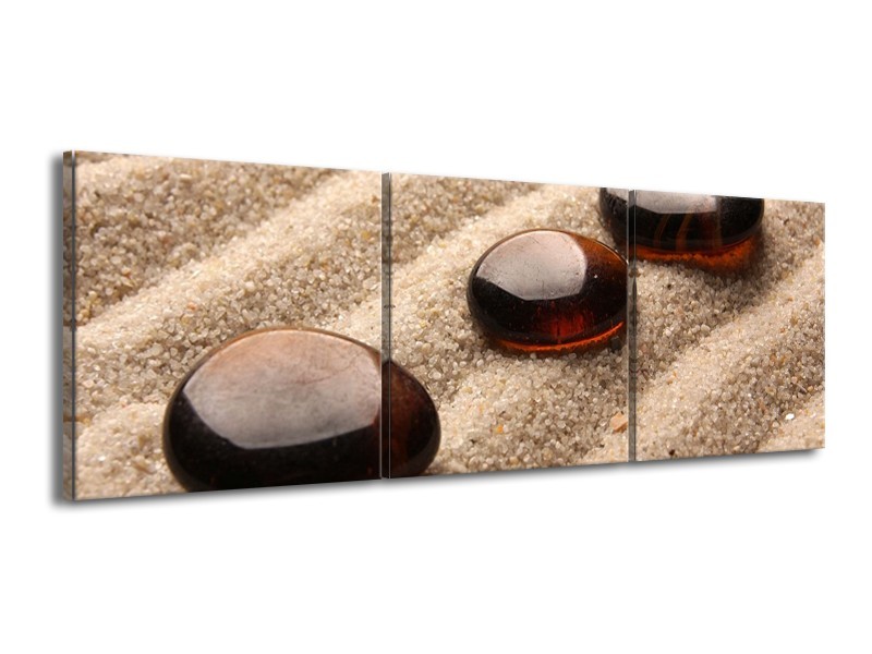 Canvas schilderij Zand | Bruin | 150x50cm 3Luik