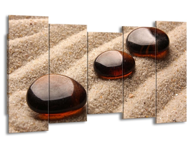 Canvas schilderij Zand | Bruin | 150x80cm 5Luik