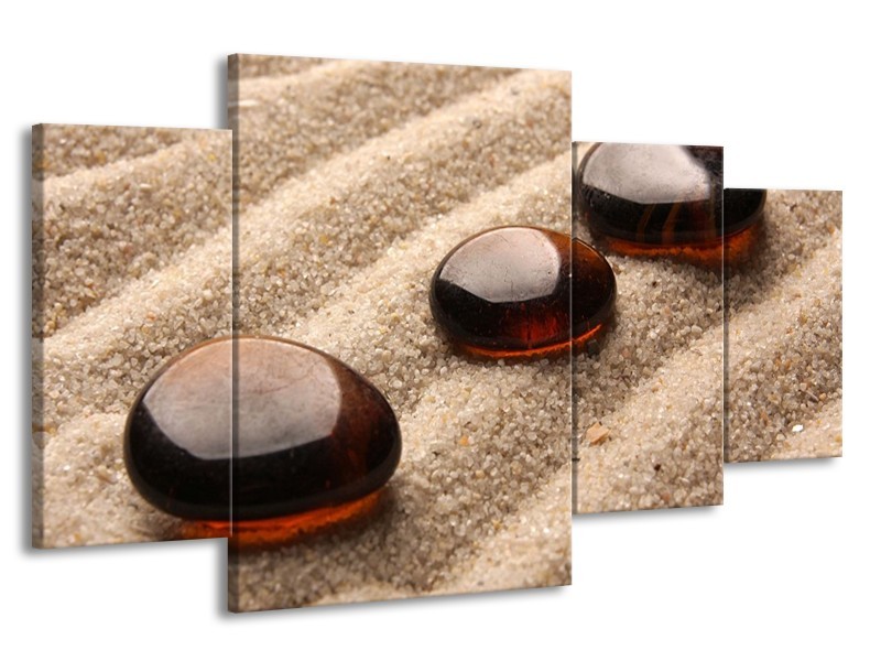 Canvas schilderij Zand | Bruin | 160x90cm 4Luik