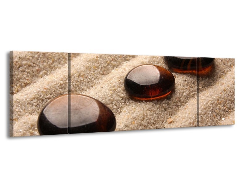 Canvas schilderij Zand | Bruin | 170x50cm 3Luik