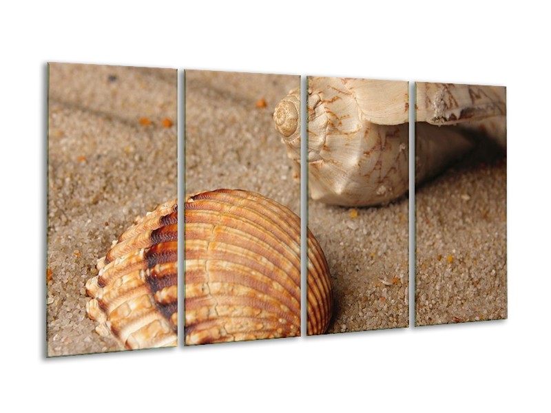 Canvas schilderij Zand | Bruin, Crème | 160x80cm 4Luik