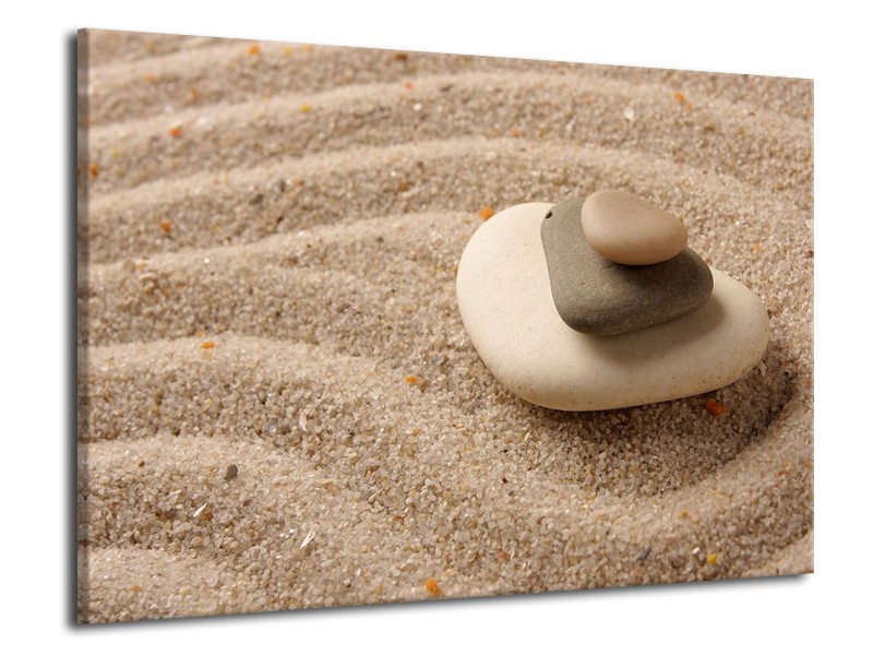 Canvas schilderij Zand | Bruin, Crème | 70x50cm 1Luik