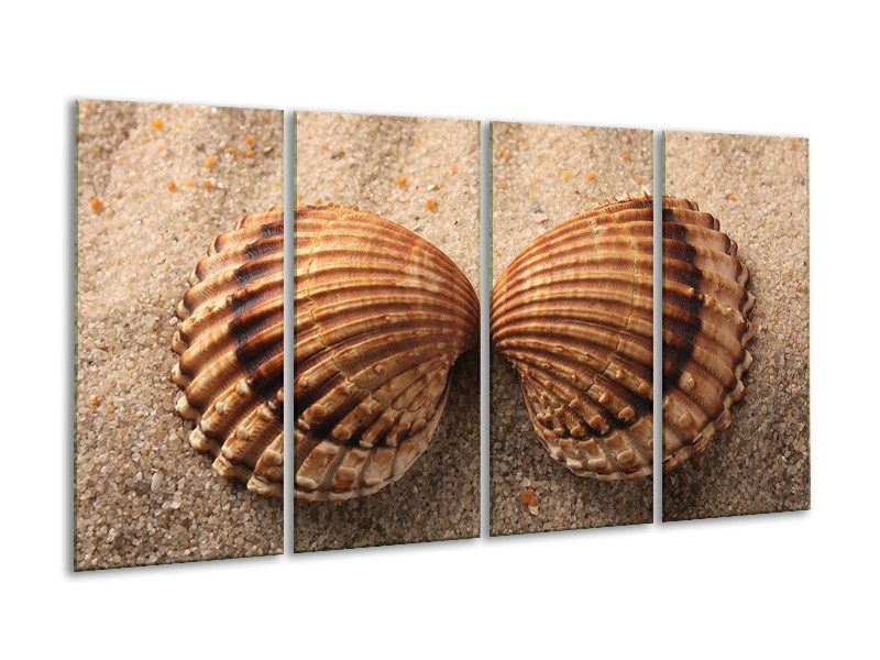 Canvas schilderij Zand | Bruin, Crème | 160x80cm 4Luik