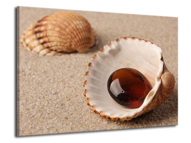 Canvas schilderij Zand | Bruin, Crème | 70x50cm 1Luik