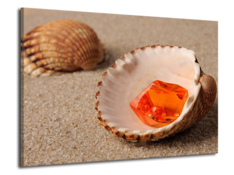 Canvas schilderij Zand | Bruin, Crème | 70x50cm 1Luik