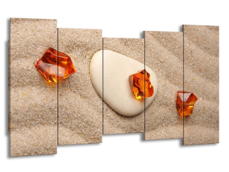 Canvas schilderij Spa | Oranje, Crème, Wit | 150x80cm 5Luik