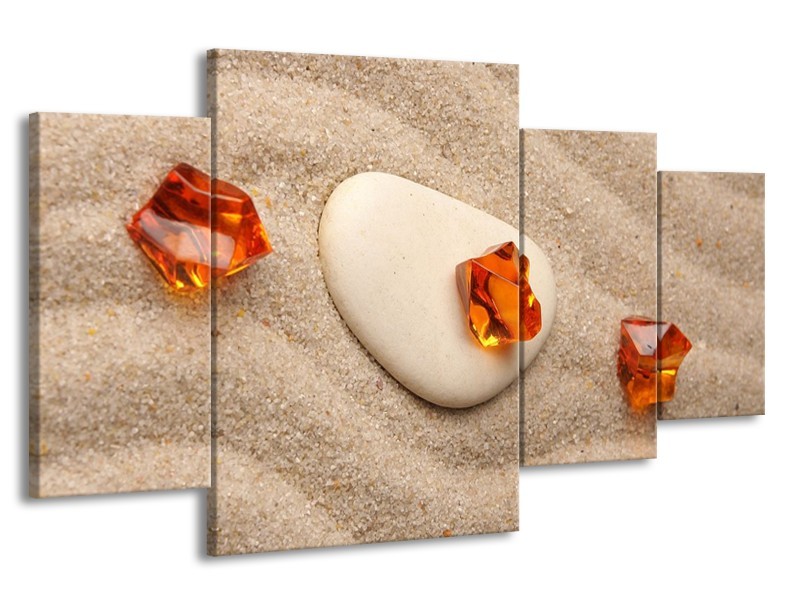 Canvas schilderij Spa | Oranje, Crème, Wit | 160x90cm 4Luik