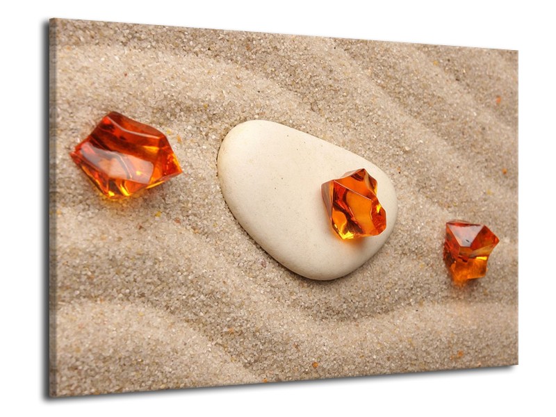 Canvas schilderij Spa | Oranje, Crème, Wit | 70x50cm 1Luik