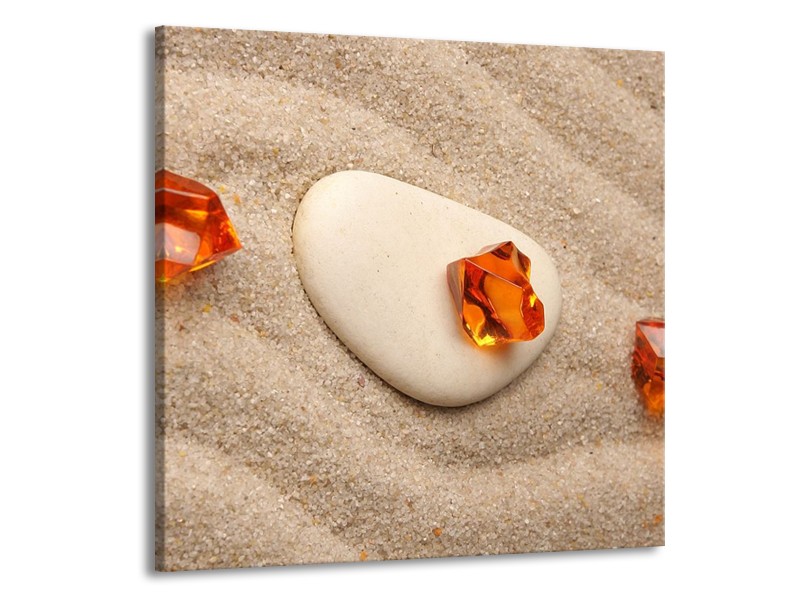 Canvas schilderij Spa | Oranje, Crème, Wit | 70x70cm 1Luik