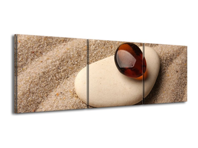 Canvas schilderij Spa | Oranje, Crème, Wit | 150x50cm 3Luik