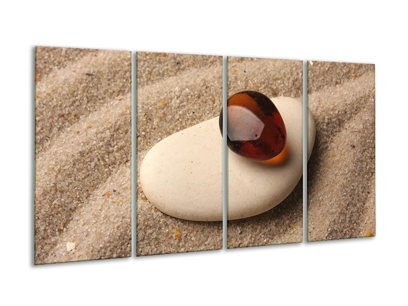 Canvas schilderij Spa | Oranje, Crème, Wit | 160x80cm 4Luik